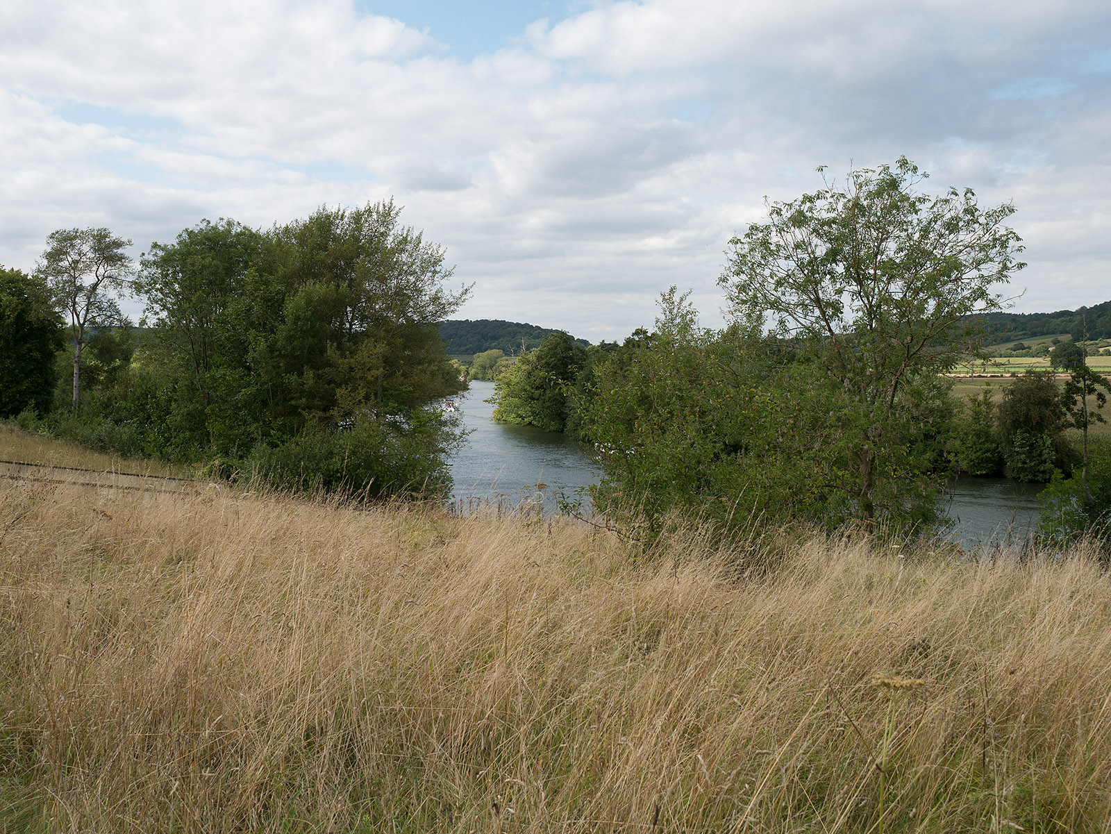 Looking down to the river from the ridgeway walk at Culham Court
