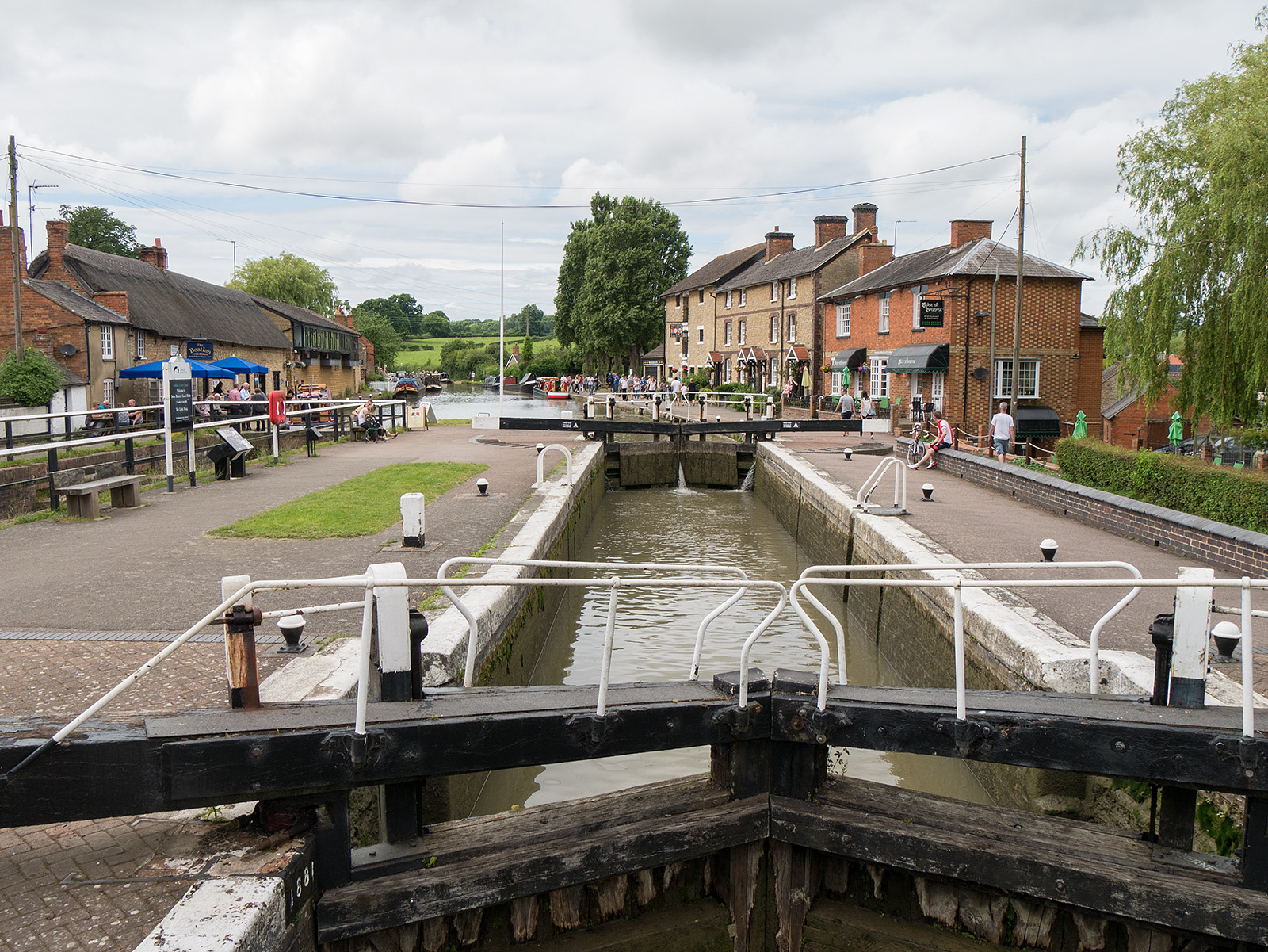 Top lock and canalside museum at Stoke Bruerne